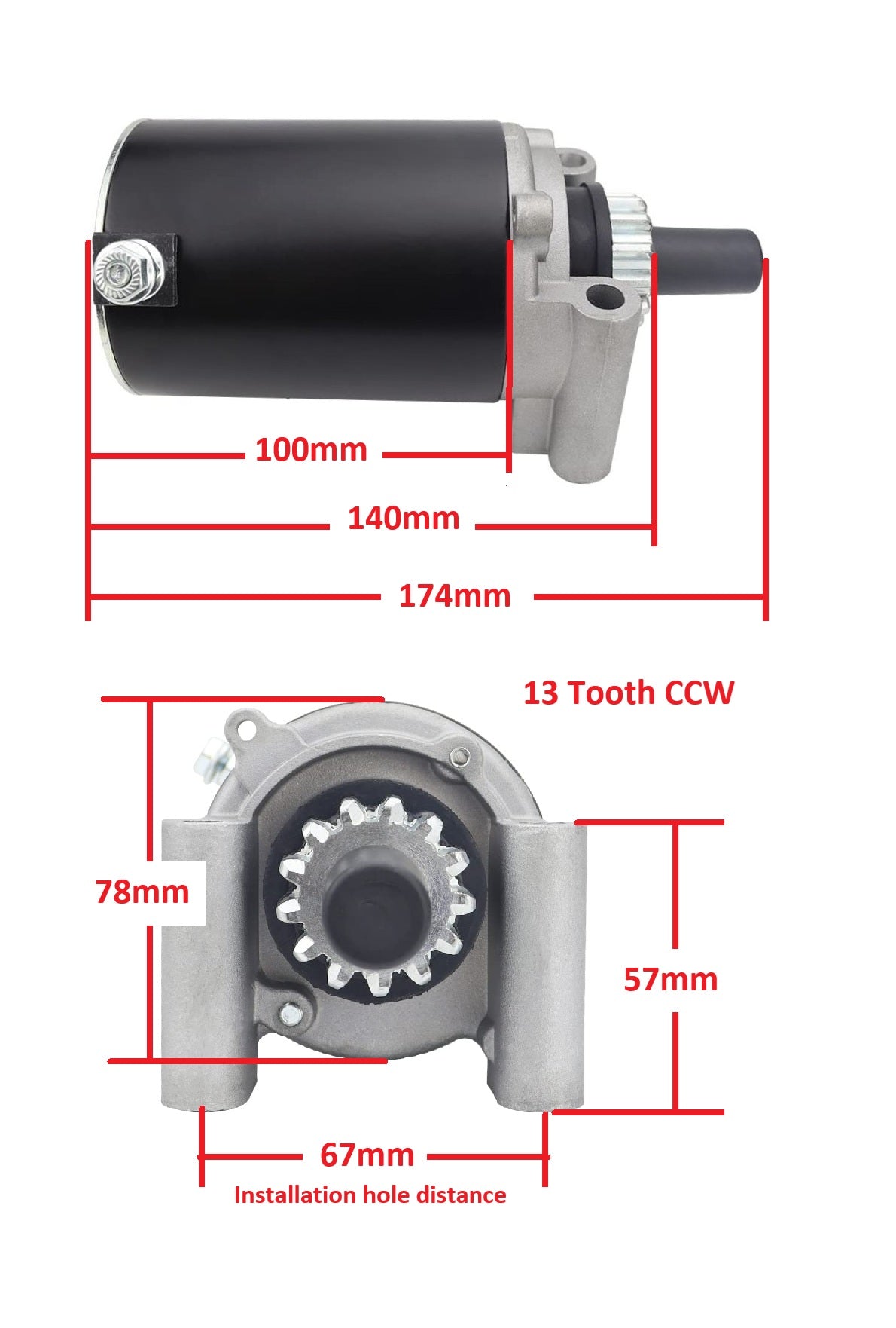 13 Tooth Starter Motor 1209822 AM122435 For Kohler John Deere CUB CADET