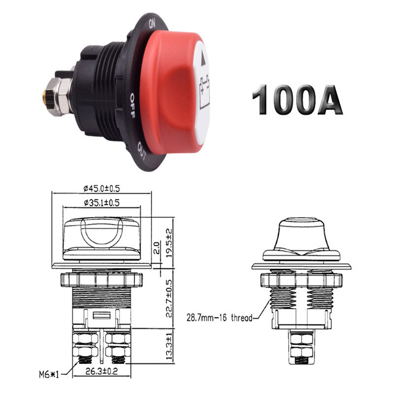 50A/100A Battery Isolator Switch 12V On/Off