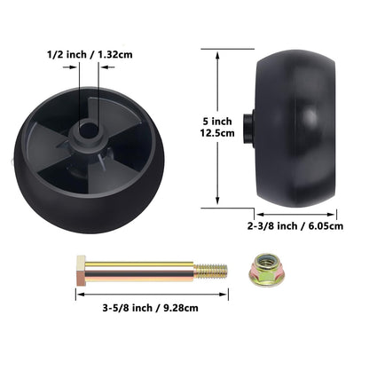 4 × Deck Wheels (5") Kit Replacement for 734-0973 & 734-04155