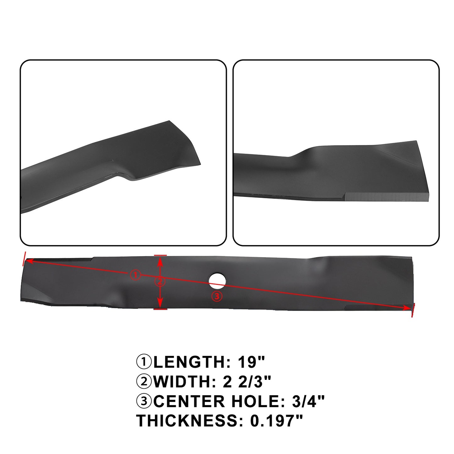 3x Blade M143520 UC22010 for John Deere 54 Deck Z425 Z435 Z445 X380