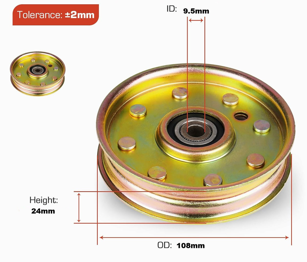 Flat Idler Pulley 01004081 756-1229 for Cub Cadet RZT Z-Force