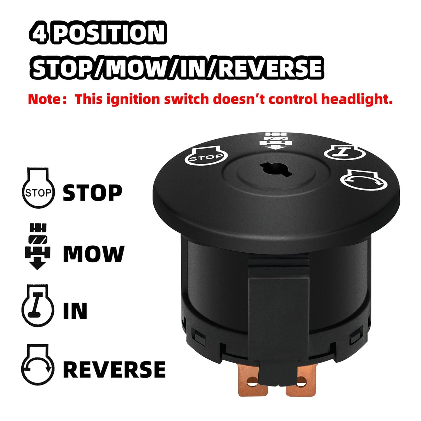 7 pin 4 Position Starter Ignition Switch with 2 Keys 532193350 for Husqvarna AYP Craftsman Sears Poulan Lawn Mower Rider