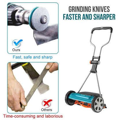 50MM Faster Lawn Mower Sharpener Lawnmower Blade Sharpener Universal Grinding Rotary Drill Cuts - Orange