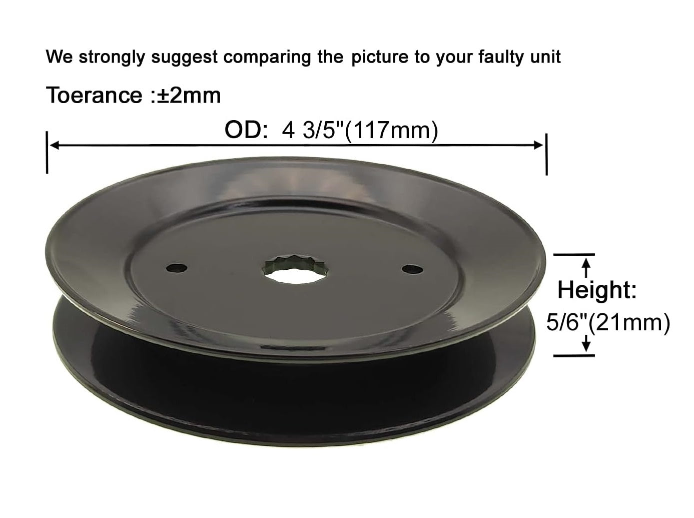 Splined Pulley Replaces AYP Craftsman Husqvarna Poulan 153531, 173434, 532173434